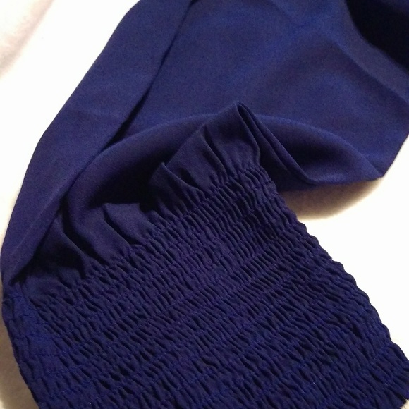 Loft,Ann Taylor Loft Royal Blue Cold Shoulder Top - Picture 3 of 4